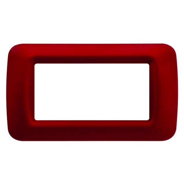TOP SYSTEM PLATE - IN TECHNOPOLYMER GLOSS FINISHING - 4 GANG - CLASSIC BURGUNDY - SYSTEM image 2