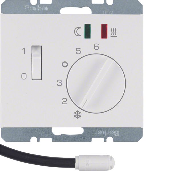 Thermostat, NO contact,Cen. plate,f.+rflr. heat.,rocker switch,ext.tem image 1