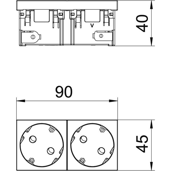 STD-D3SC SRO2 Socket 33°, double protective contact, Connect 45 250V, 10/16A image 2