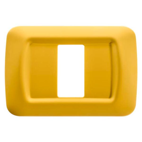 TOP SYSTEM PLATE - IN TECHNOPOLYMER GLOSS FINISHING - 1 GANG - CORN YELLOW - SYSTEM image 2