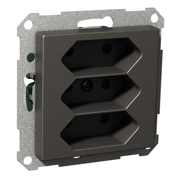 Exxact triple socket-outlet 3xEuro screw anthracite image 4