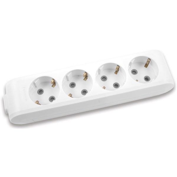 X-tendia White Four Gang Earth Socket CP image 1