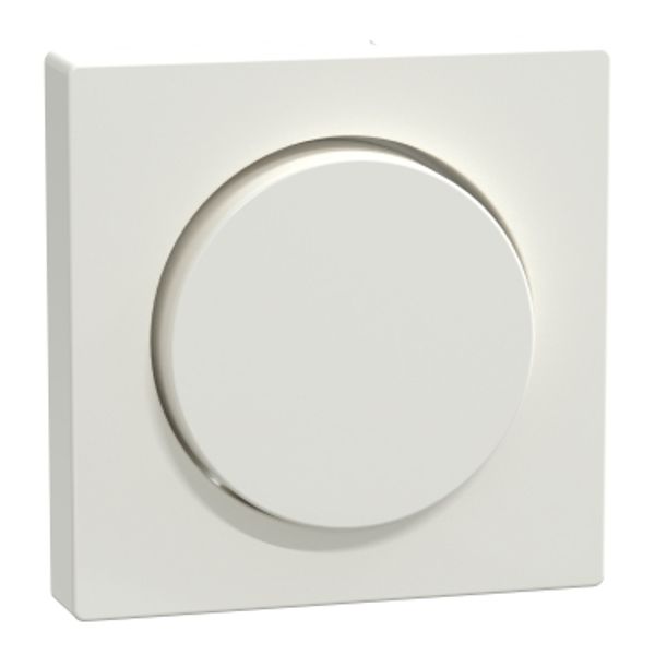 Central plate with rotary knob, polar white glossy, system M image 1