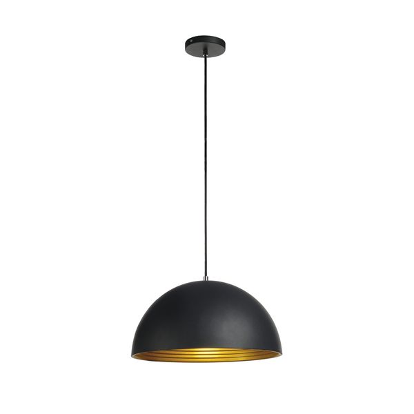 FORCHINI M PD-2 pend. lamp, E27, max. 40W, round, black/gold image 1