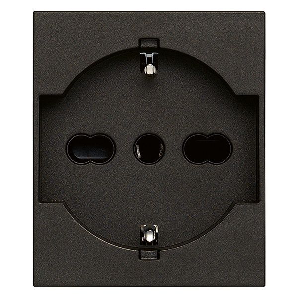 2P+E 16A Universal outlet black image 1