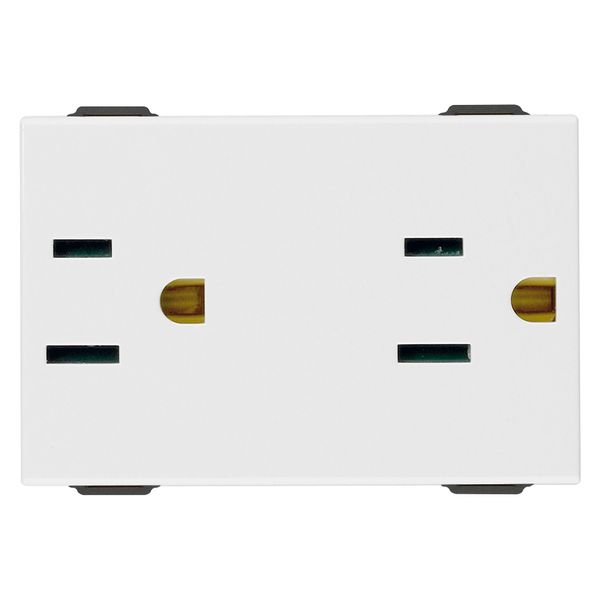 Two 2P+E 15A 127V USA outlets white image 1