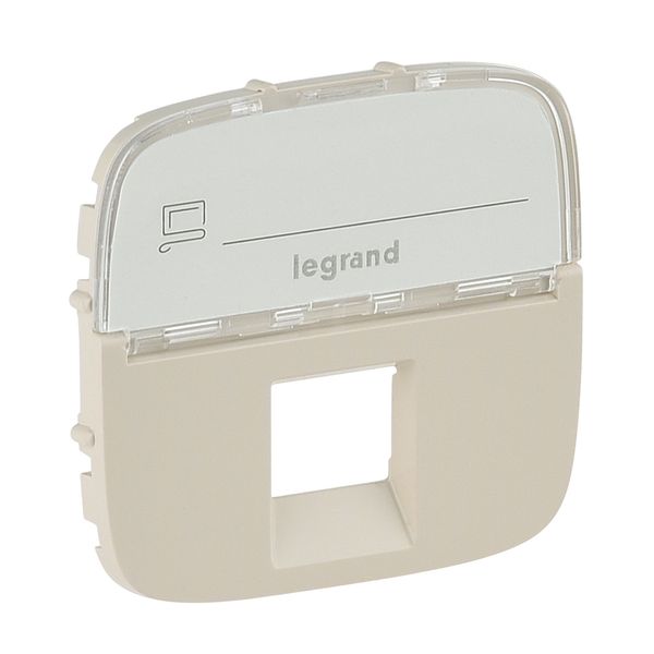 Cover plate Valena Allure - RJ 45/RJ 11/RJ 12 socket - with label holder - ivory image 1