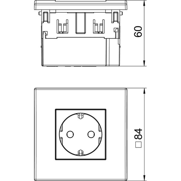 SDE-RW D0GN1 Socket unit for single Modul 45 84x84x59mm image 2