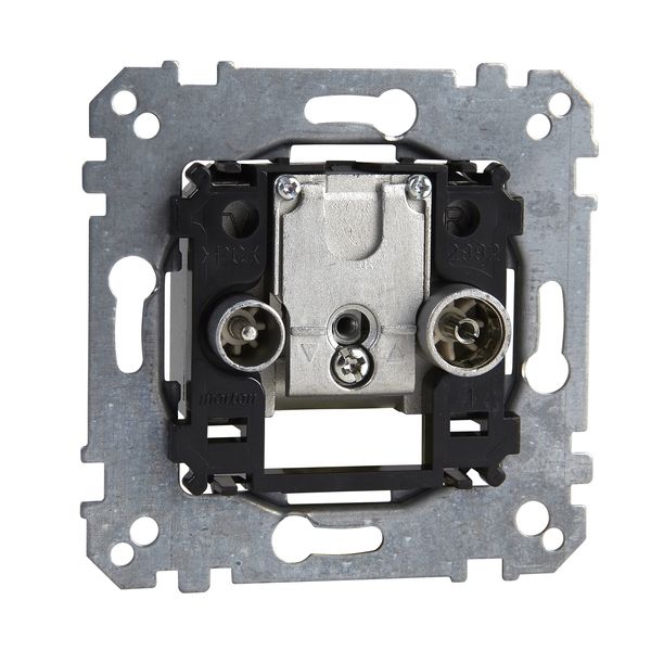 Antenna socket-outlet, Merten inserts, 2-gang (TV+FM), Branch line socket-outlet image 2