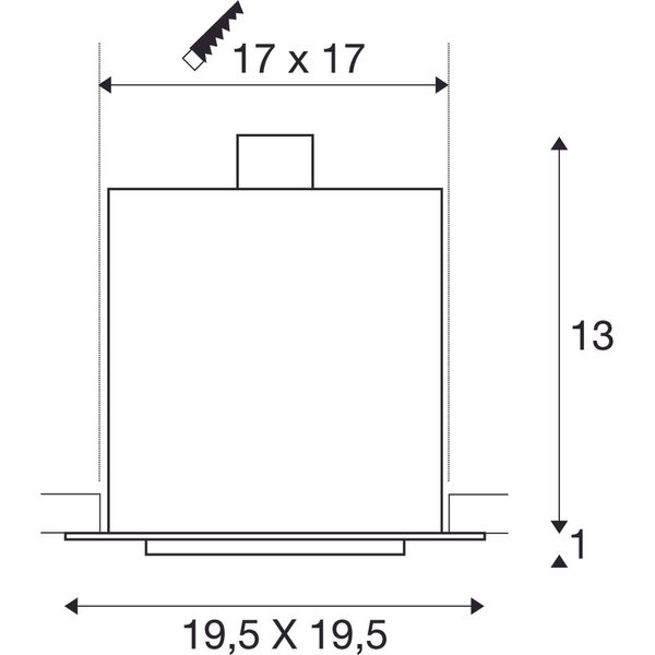 KADUX 1 ES111 Downlight, angular, matt white, max. 50W image 2