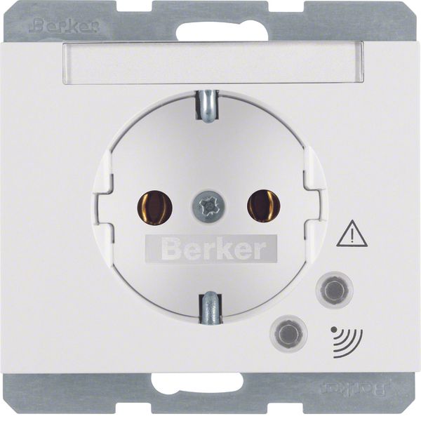 SCHUKO socket outlet with overvoltage protection, K.1, polar white glo image 1