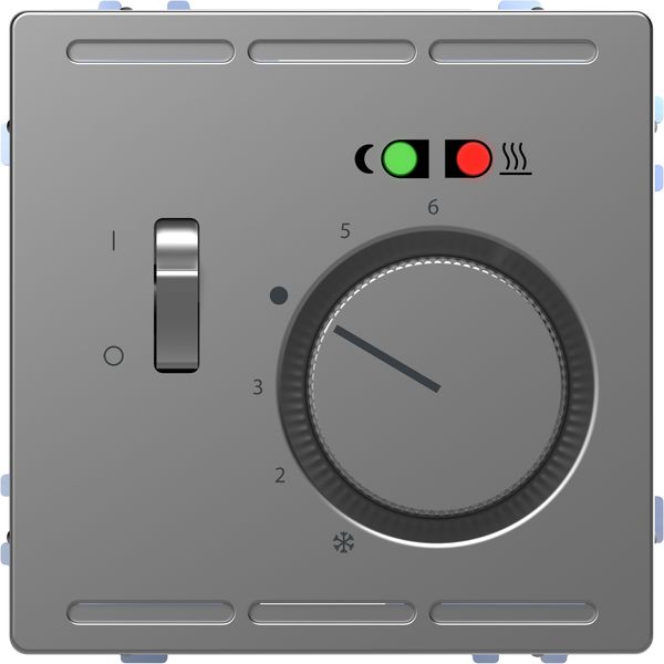 Floor thermostat 230 V with switch and cen.pl., stainless steel, System Design image 3