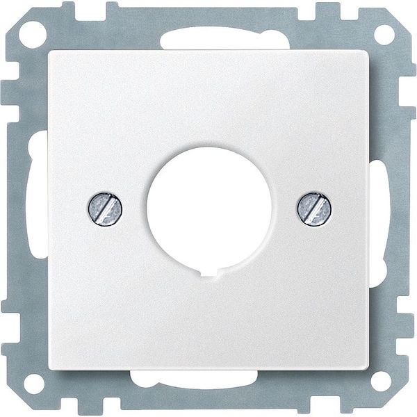 Central plate for control devices, polar white, system M image 1