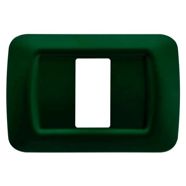 TOP SYSTEM PLATE - IN TECHNOPOLYMER GLOSS FINISHING - 1 GANG - RACING GREEN - SYSTEM image 2