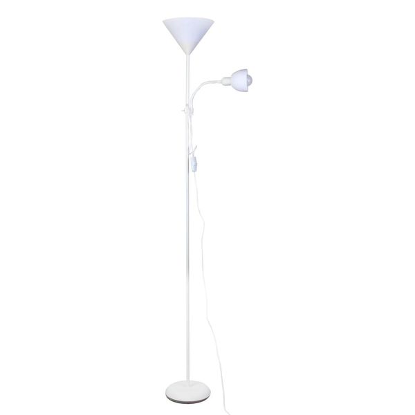 Lisa Floor Lamp 1xE27 with Reading Light 1xE14 White image 2