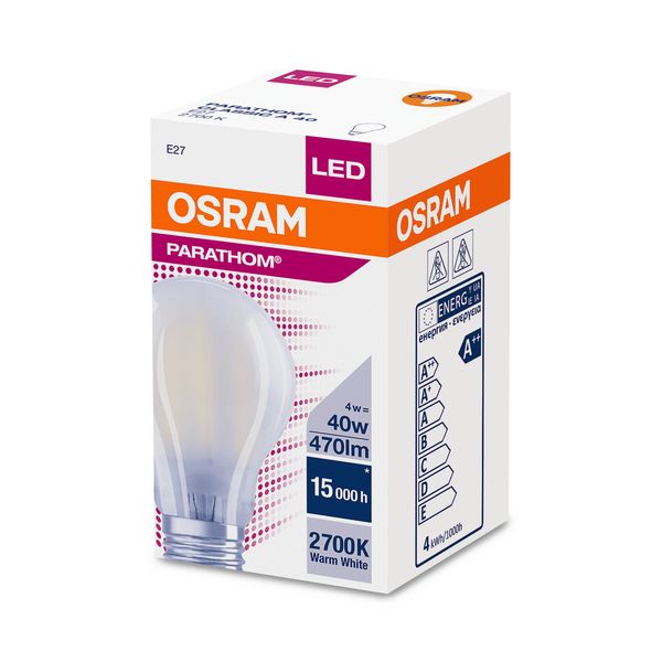 Spuldze FILAM. LED E27 4W A40 2700K 470lm FR Osram image 1