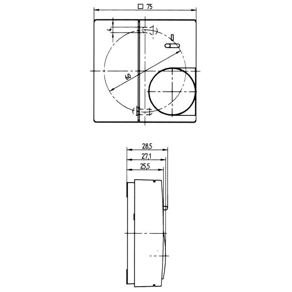 Room controller radio transmitter 868 MHz, analog temperature setting and switch, battery operation. image 3