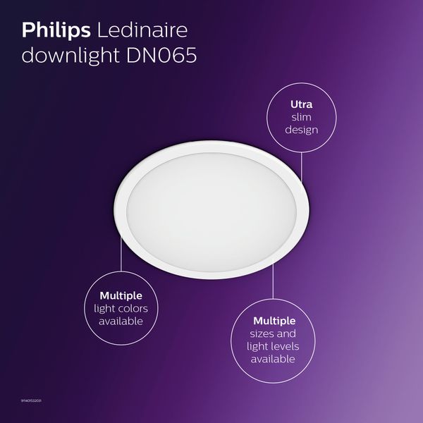 Ledinaire SlimDownlight -  Downlight/spot/floodlight -  Power Consumption: 19 W -  Correlated Color Temperature (Nom): 3000 K image 3