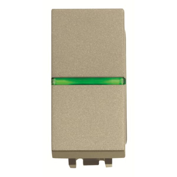 N2104.5 CV Pushbutton None Single push button Rocker 1 pole, Champagne - Zenit image 1