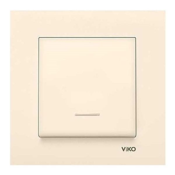 Linnera-Rollina Q C Illuminated Light Switch Beige image 1