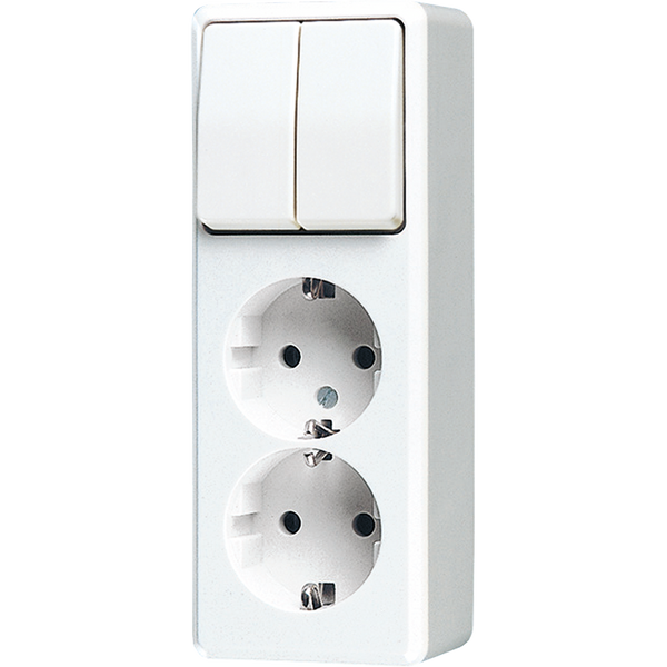 Combination 2-gang SCHUKO® socket 625AWW image 1