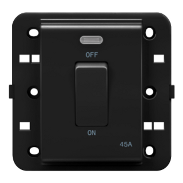 ONE-WAY SWITCH 2P 250V ac - BRITISH STANDARD - 45 A - 1 GANG - BACKLIT - BLACK - CHORUSMART image 1