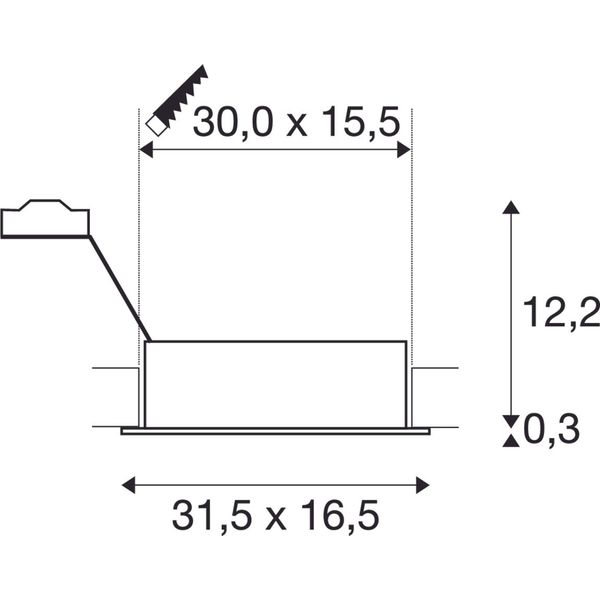 NEW TRIA II ES111 downlight, max. 2x75W, rectangular, br Alu image 3