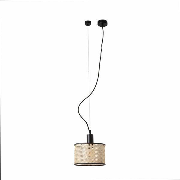 MAMBO 210 Black/rattan pendant lamp image 1