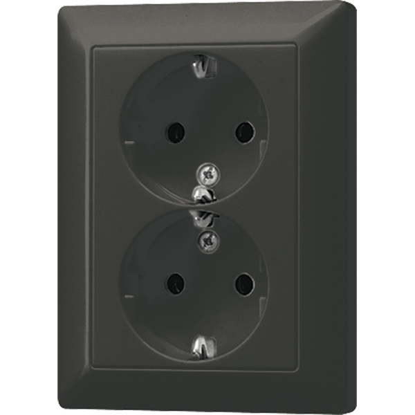 Socket outlet 2-gang, 16 A / 250 V, ant image 1