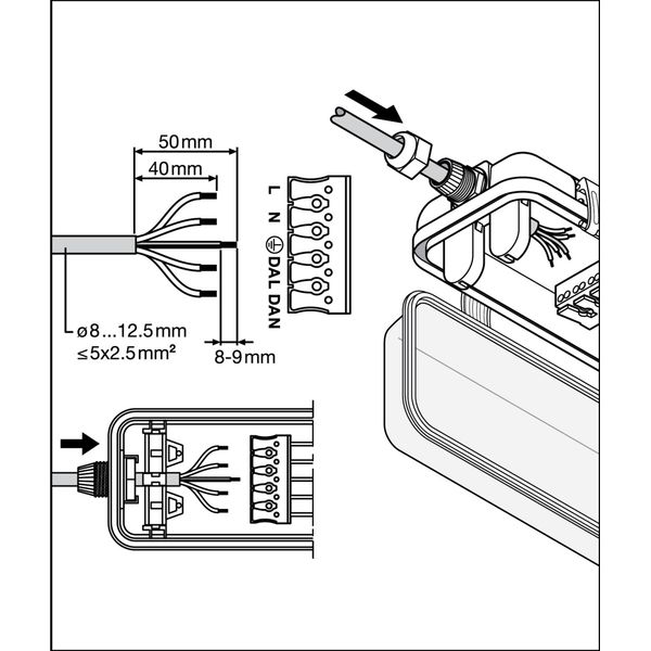 DAMP PROOF HOUSING EMERGENCY 1200 P 1XLAMP IP65 image 15