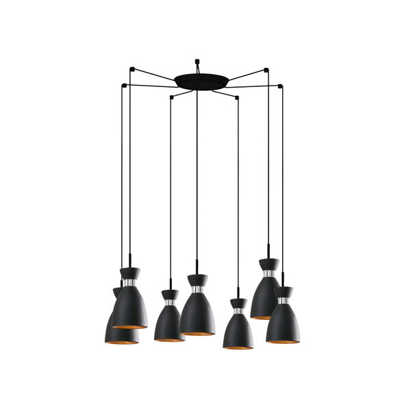 RETRO BLACK AND COPPER PENDANT LAMP 1xE14 20W 7L image 1