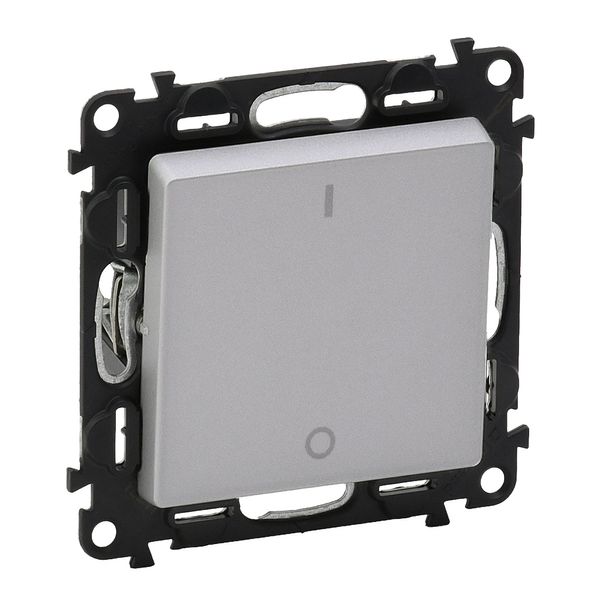 Double pole switch Valena Life - 10AX - 250 V~ - with cover plate - aluminium image 1