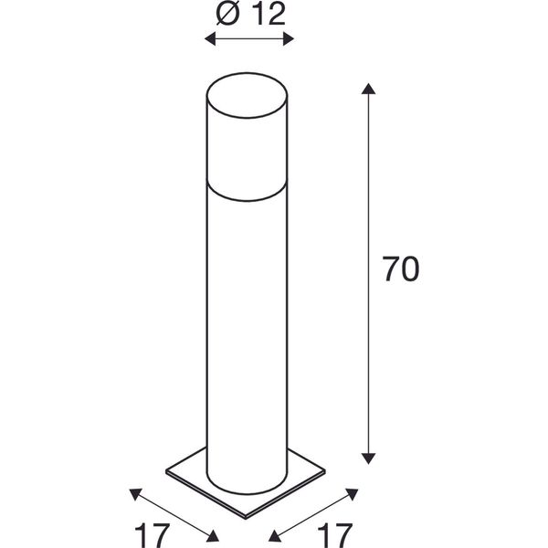 LISENNE POLE 70, E27, grau, IP54 image 2