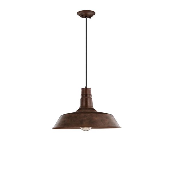 Rust Steel Outside  Rust Inside   Black Fabric Wire  LED E27 1x12 Watt 230 Volt  IP20 Bulb Excluded  D: 46 H1: 26 H2: 115 cm Adjustable height image 1