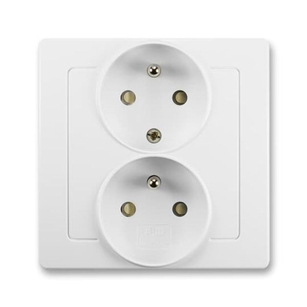 5512J-C02259 B1 Double socket outlet with earthing pins, shuttered, semiflush-mounted image 1