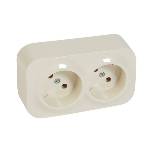 2X2P 16A PREWIRED SOCKET WITHOUT SHUTTERS IVORY image 1