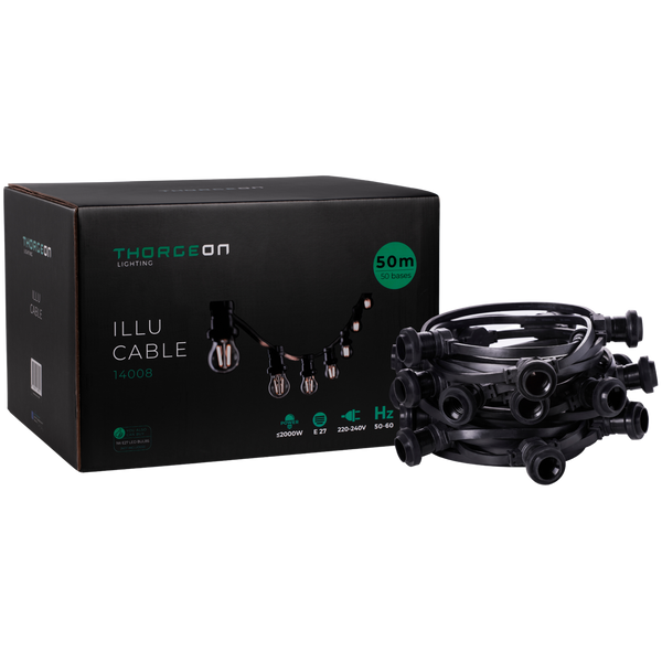 ILLU Cable E27 51.5m 50 bases IP44 -1m- THORGEON image 1