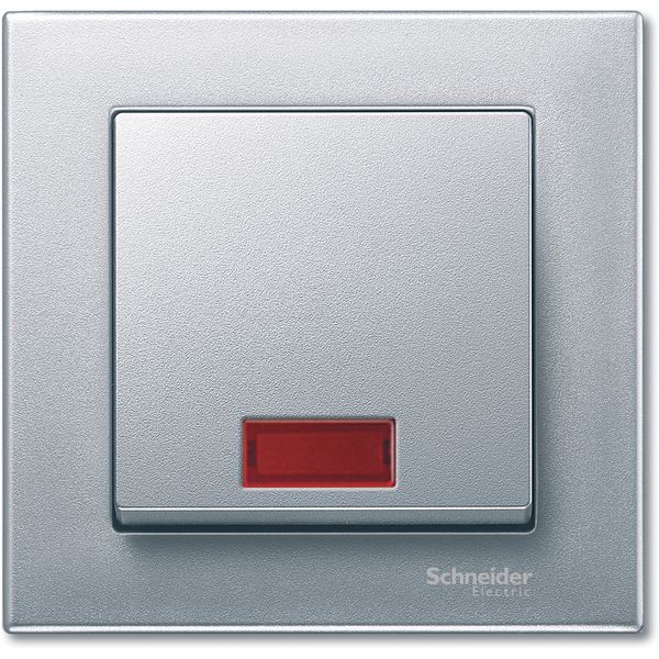 Rocker with rectangular indicator window for symbols, aluminium, System M image 1