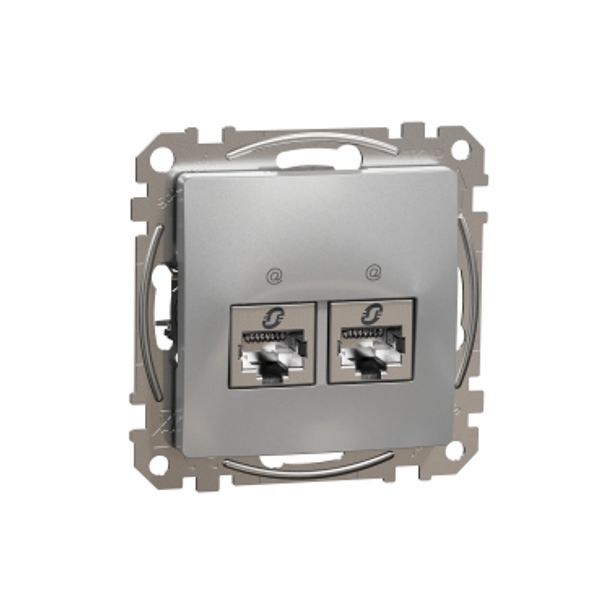 Double DATA Outlet CAT 5E STP, Sedna Design & Elements, RJ45, Aluminium image 4