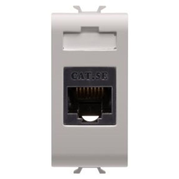 RJ45 SOCKET - CATEGORY 5e - UTP - 1 MODULE - NATURAL SATIN BEIGE - CHORUSMART image 1