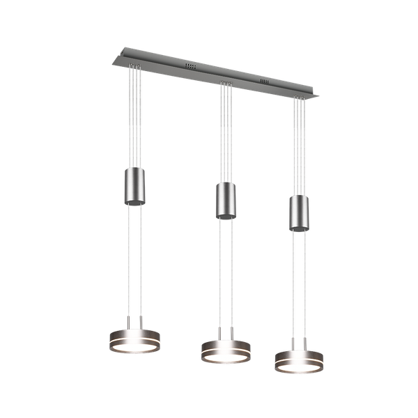 Franklin LED pendant 3-pc brushed steel image 1