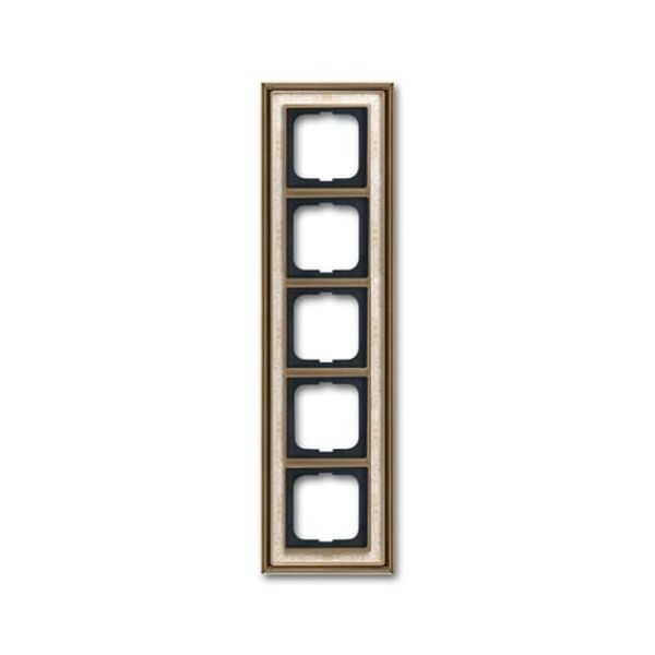 1725-846-500 Cover Frame Busch-dynasty® antique brass decor ivory white image 1