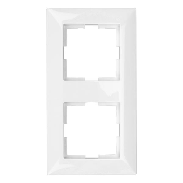 Two gang frame, white image 2