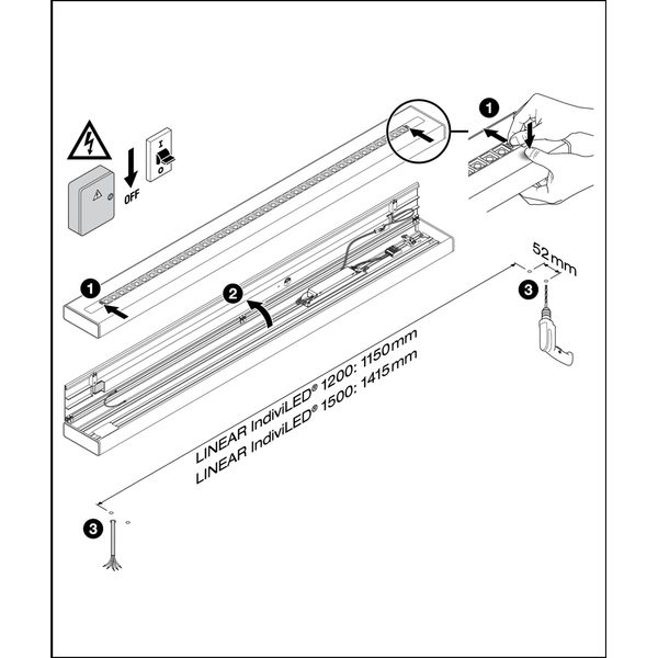 LINEAR INDIVILED DIRECT 1200 DALI 1200 P 40W 940 DAVR WT image 5