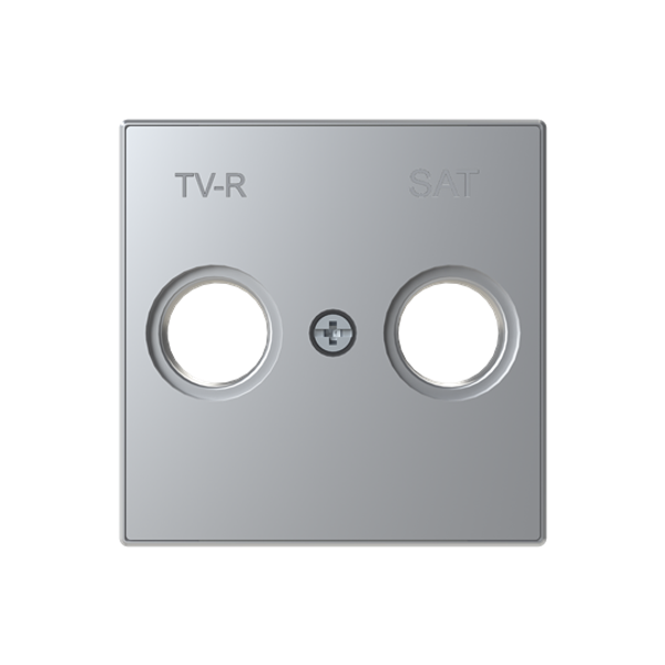 8550.1 PL Cover plate for TV-R/SAT outlet - Silver SAT 1 gang Silver - Sky Niessen image 1