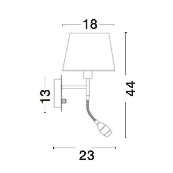 White & Chrome Aluminium White Fabric Shade Adjustable Switch On/Off LED 3 Watt 3000K 180Lm E27 1x12 Watt 230 Volt IP20 Bulb Excluded L: 18 W: 21 H: 44 cm image 1