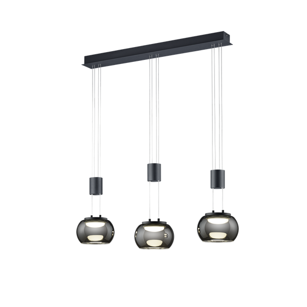 Madison LED pendant 3-pc matt black image 1