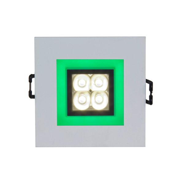 FIALE 4LED 4X1W 30deg 230V SQUARE WW LED SPOT GREEN FRAME image 2