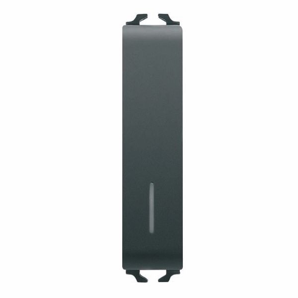 PUSH-BUTTON 1P 250V ac - NO 10A ILLUMINABLE - WITH DIFFUSER - 1/2 MODULE - SATIN BLACK - CHORUSMART image 2