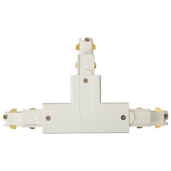 Primo Three Circuit T Connector Left Earth Outside White image 1